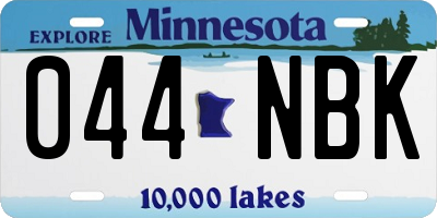 MN license plate 044NBK