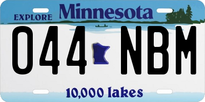 MN license plate 044NBM