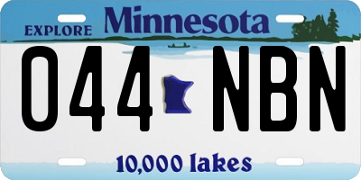 MN license plate 044NBN