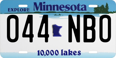 MN license plate 044NBO