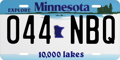 MN license plate 044NBQ