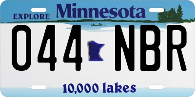 MN license plate 044NBR