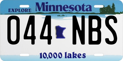 MN license plate 044NBS