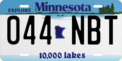 MN license plate 044NBT