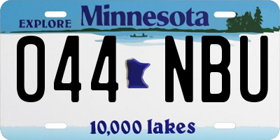 MN license plate 044NBU