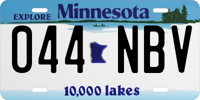 MN license plate 044NBV