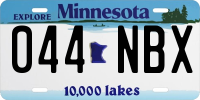 MN license plate 044NBX