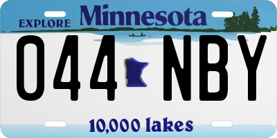MN license plate 044NBY