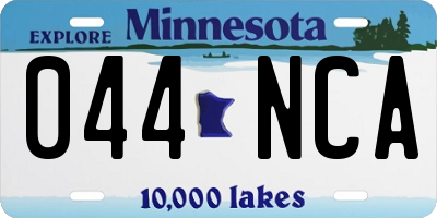 MN license plate 044NCA