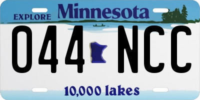 MN license plate 044NCC