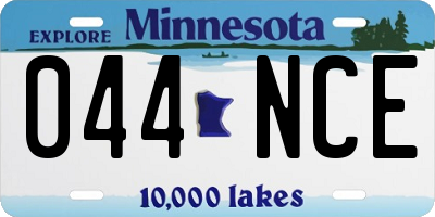 MN license plate 044NCE