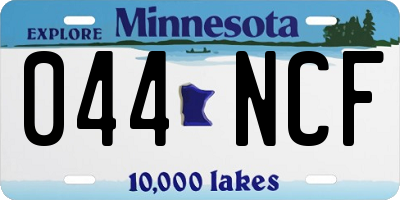 MN license plate 044NCF
