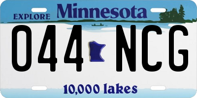 MN license plate 044NCG