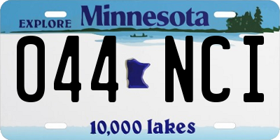 MN license plate 044NCI
