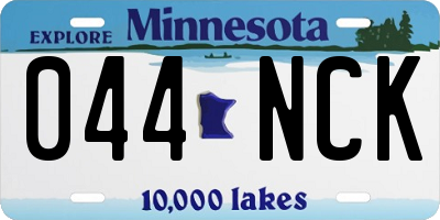 MN license plate 044NCK