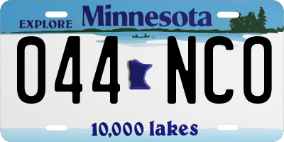 MN license plate 044NCO