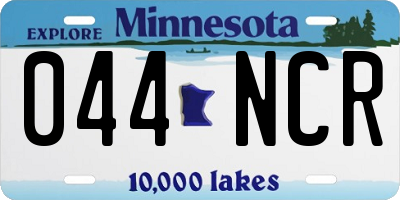 MN license plate 044NCR