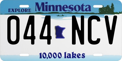 MN license plate 044NCV