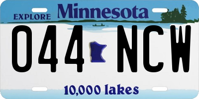 MN license plate 044NCW