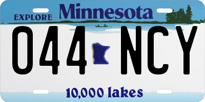MN license plate 044NCY