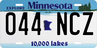 MN license plate 044NCZ