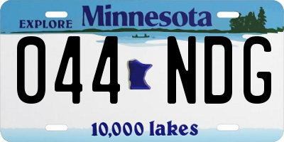MN license plate 044NDG
