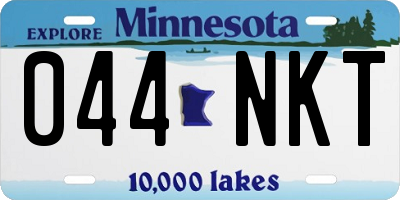 MN license plate 044NKT