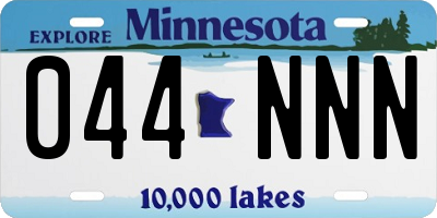 MN license plate 044NNN