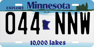 MN license plate 044NNW