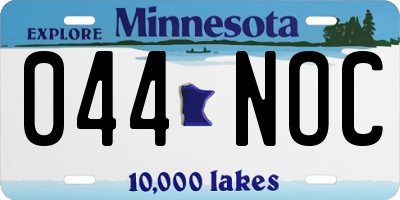 MN license plate 044NOC