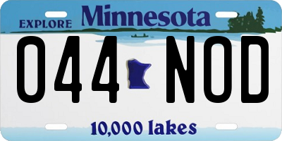 MN license plate 044NOD