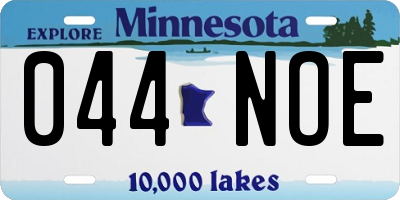 MN license plate 044NOE