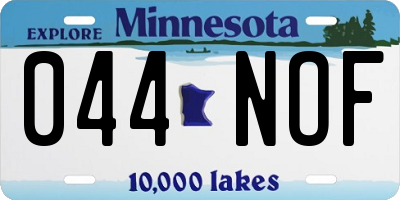 MN license plate 044NOF