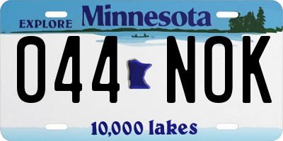 MN license plate 044NOK