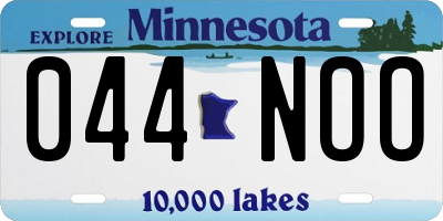 MN license plate 044NOO