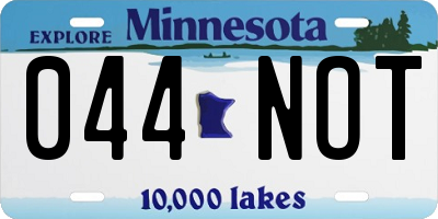 MN license plate 044NOT