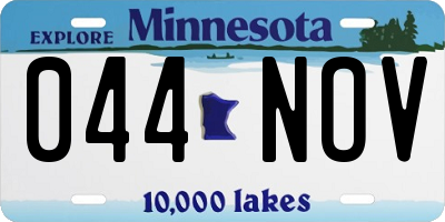 MN license plate 044NOV