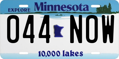 MN license plate 044NOW