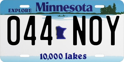 MN license plate 044NOY