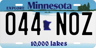 MN license plate 044NOZ