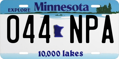 MN license plate 044NPA