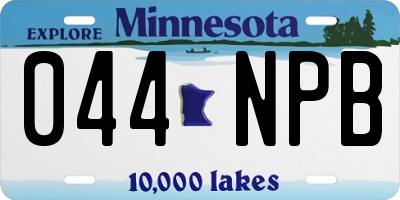 MN license plate 044NPB