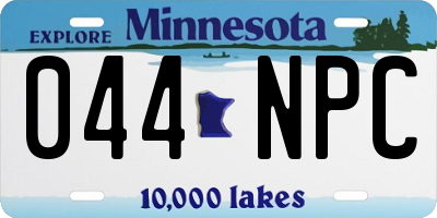 MN license plate 044NPC