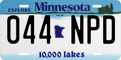MN license plate 044NPD