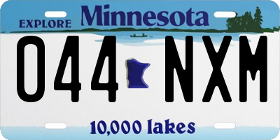 MN license plate 044NXM