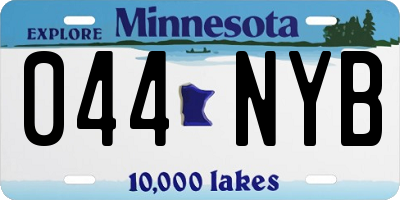 MN license plate 044NYB