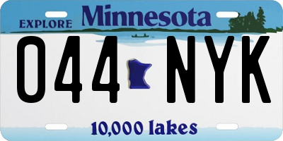 MN license plate 044NYK