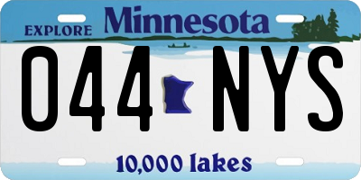 MN license plate 044NYS
