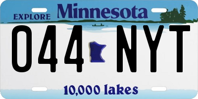 MN license plate 044NYT
