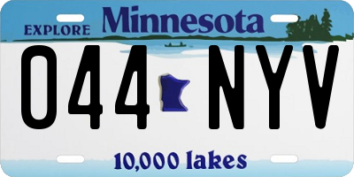 MN license plate 044NYV